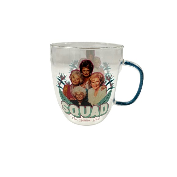 Golden Girls Squad Coffee Mug Clear with Glitter Filled Handle - Picture 1 of 4